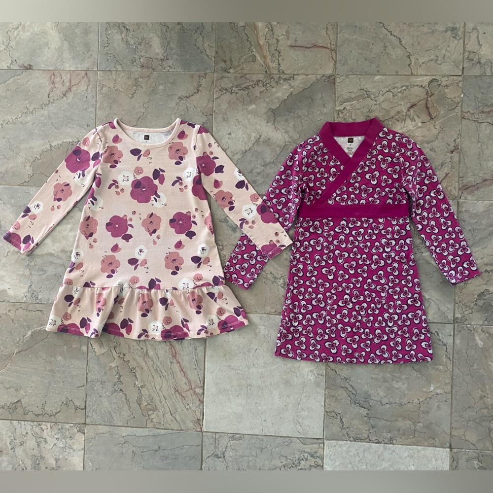 Tea Collection of Two Fuchsia Size 5 Floral Dresses Both in Excellent Condition - Picture 4 of 15
